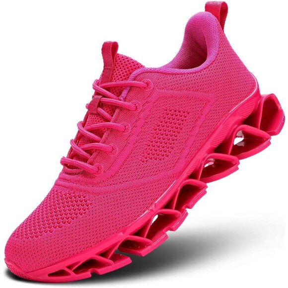 Shoes - Women's All Dark Pink Sport Gym Walking Running Tennis  Athletic Sneakers Shoes